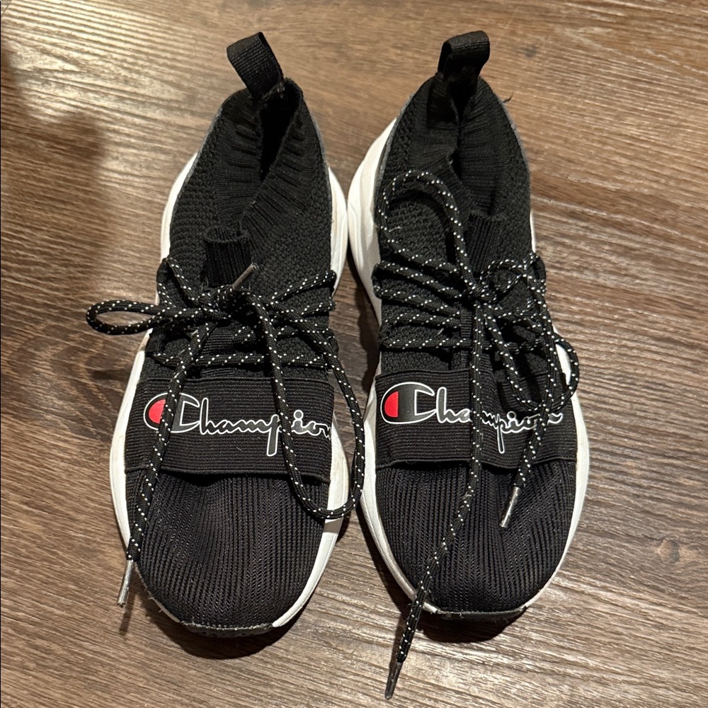 Champion Black Athletic Shoes with White Accents